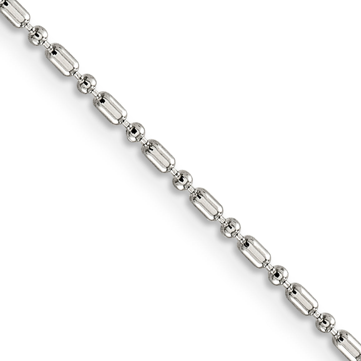 14 Inch Sterling Silver 1.5mm Fancy Beaded Chain