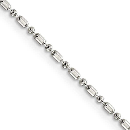 14 Inch Sterling Silver 1.5mm Fancy Beaded Chain