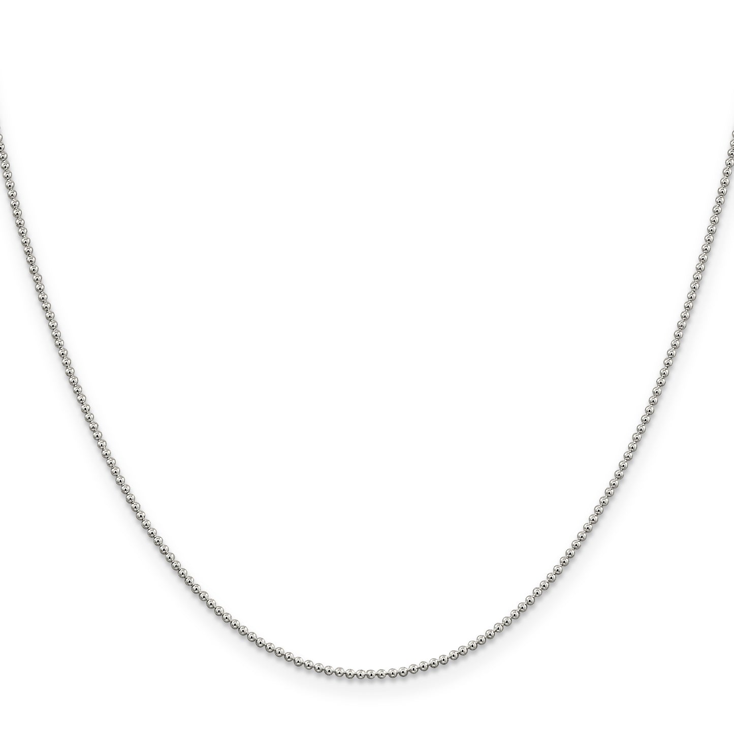 16 Inch Sterling Silver 1.25mm Beaded Chain