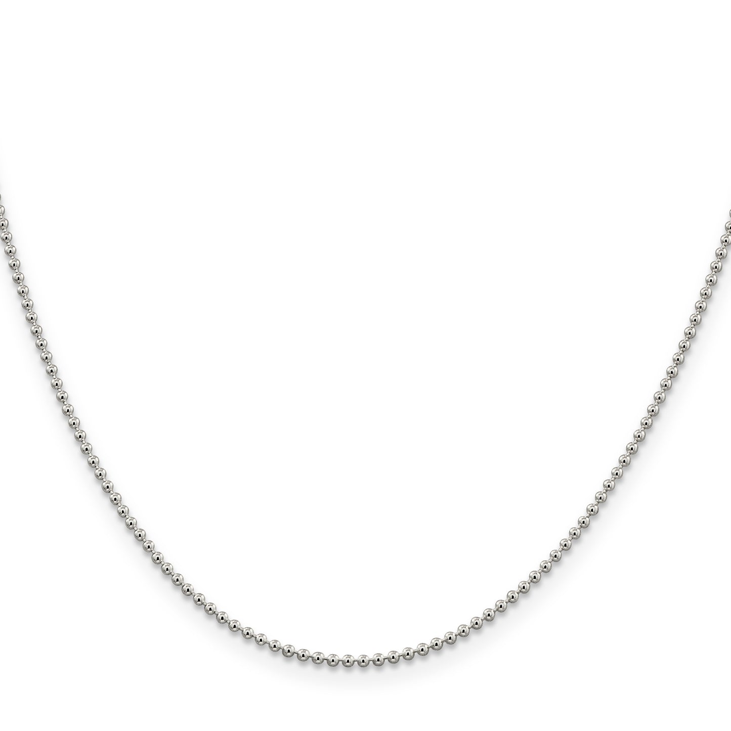 16 Inch Sterling Silver 1.5mm Beaded Chain