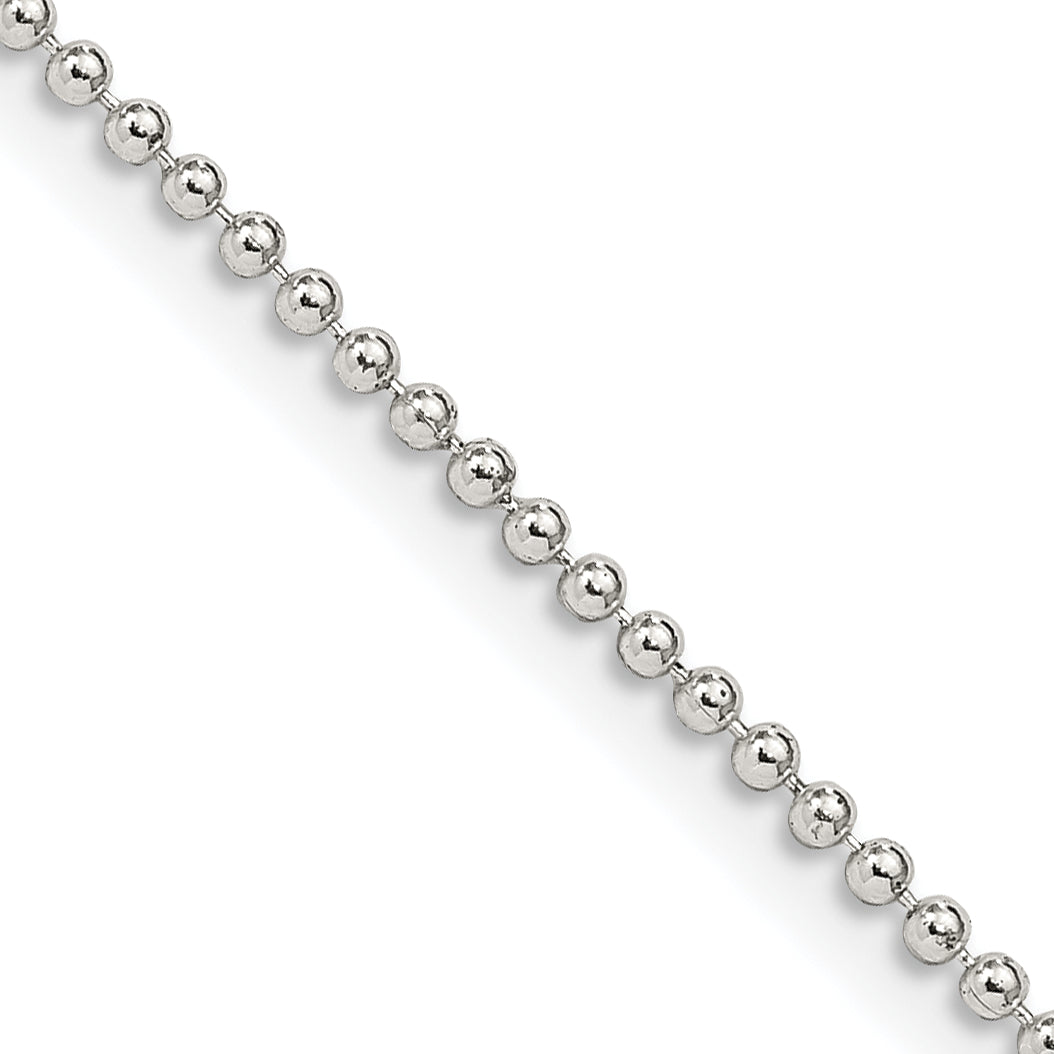 24 Inch Sterling Silver 1.5mm Beaded Chain