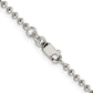 16 Inch Sterling Silver 2.35mm Beaded Chain