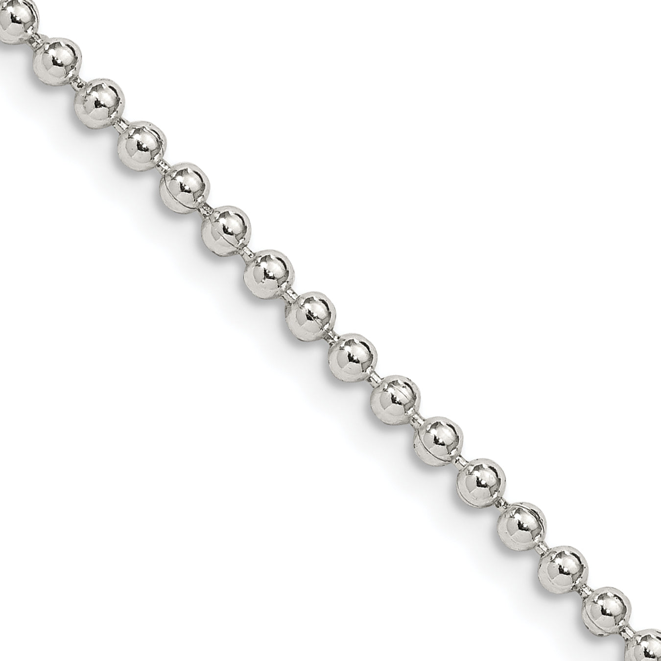 16 Inch Sterling Silver 2.35mm Beaded Chain