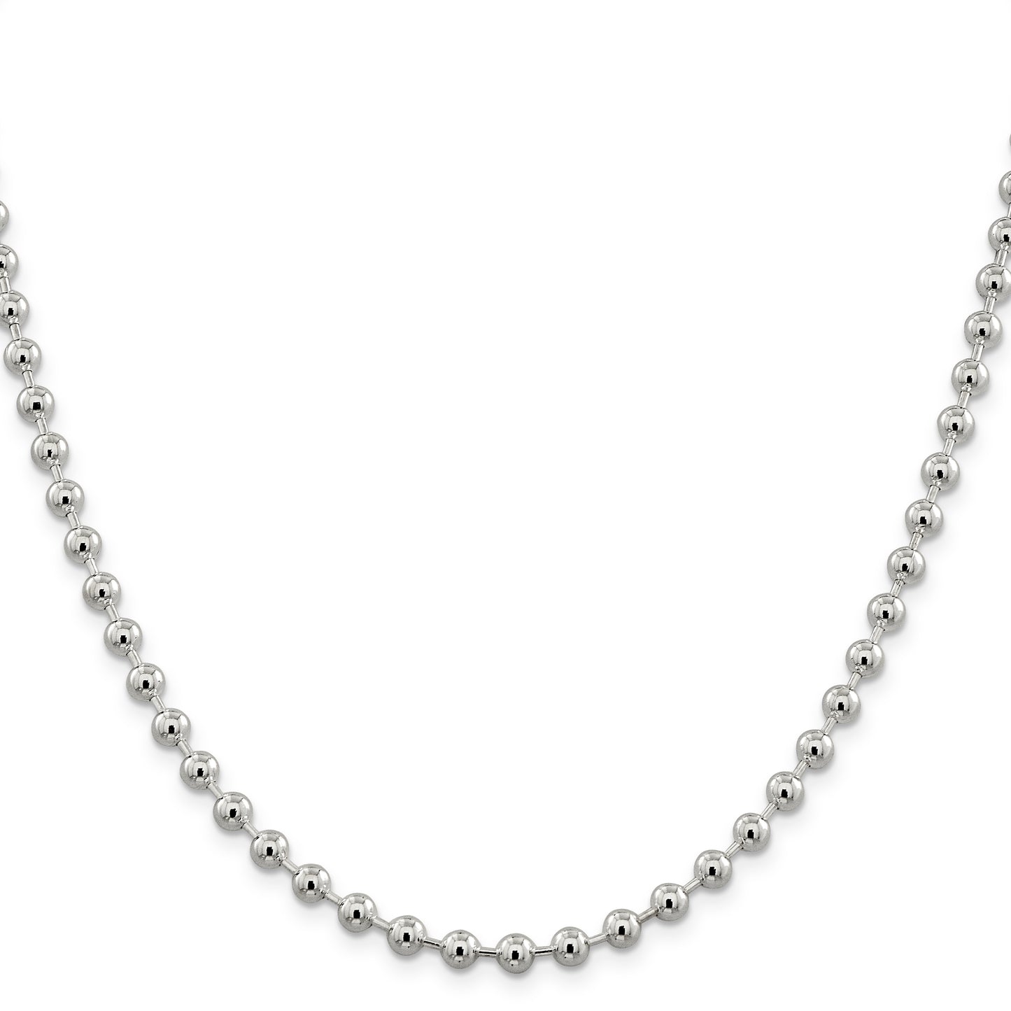 16 Inch Sterling Silver 5mm Beaded Chain