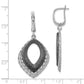 Sterling Silver Ruthenium-Pltd Polished & Textured Dangle Earrings