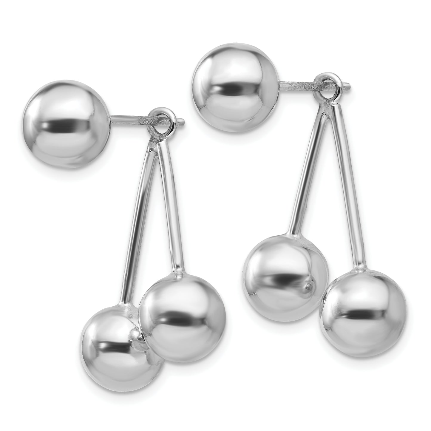 Sterling Silver Polished Ball Post Earrings