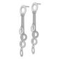 Sterling Silver Rhodium Brushed & Polished Post Dangle Earrings