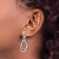 Sterling Silver Rhodium-Plated Polished Dangle Earrings