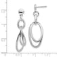 Sterling Silver Rhodium-Plated Polished Dangle Earrings