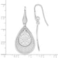 Sterling Silver Ss Polished Lasercut Flower Teardrop Dangle Earrings