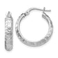 Sterling Silver Ss Radiant Essence Rhodium-Plated Hinged Hoop Earrings