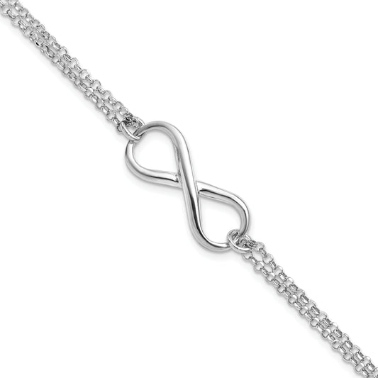 7.5 Inch Sterling Silver Infinity Symbol Bracelet