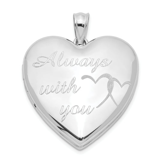 Sterling Silver Rhodium-Plated Always With You Ash Holder Heart Locket