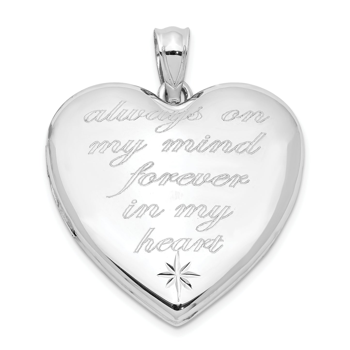 Sterling Silver Rhodium-Plate Always On My Mind Ash Holder Heart Locket