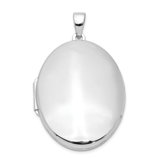 Sterling Silver Rhodium-Plated Polished 32mm Oval Locket