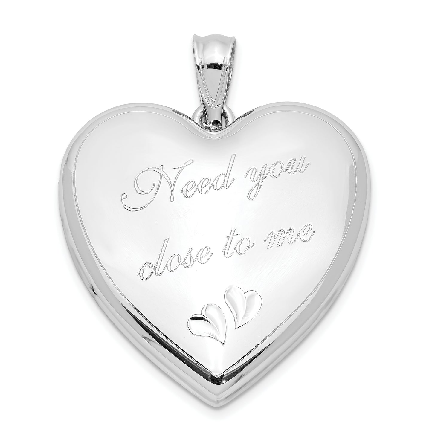 Sterling Silver Rhodium-Plated Need You Close.. Ash Holder Heart Locket