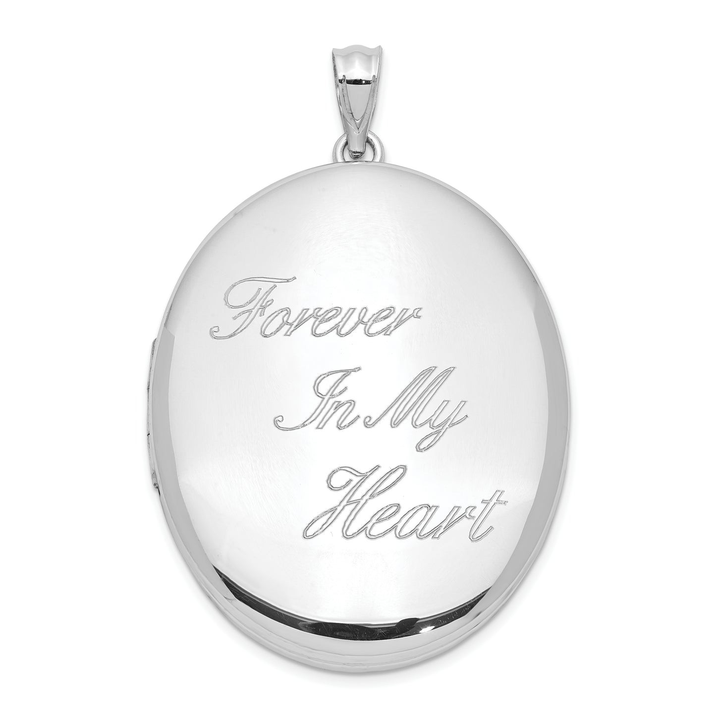 Sterling Silver Rhodium-Plated Forever In My Heart Ash Holder Oval Locket