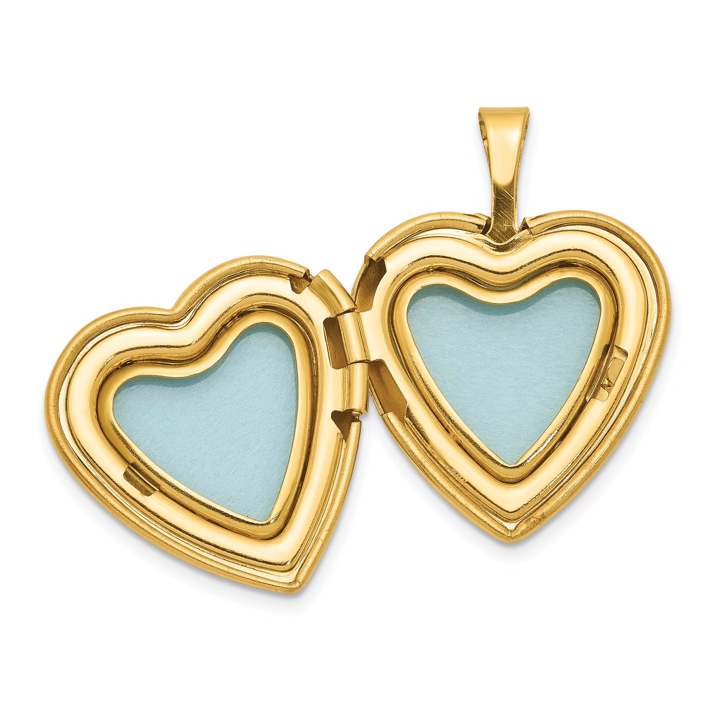 Gold Filled 14/20 1/20 Satin And Polished 2-Frame 15mm Heart Locket