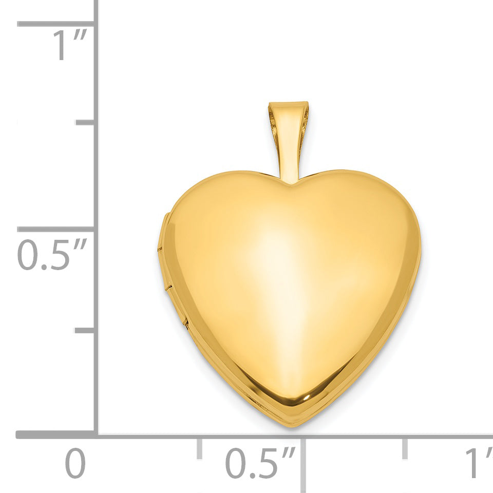 Gold Filled 14/20 1/20 Satin And Polished 2-Frame 15mm Heart Locket