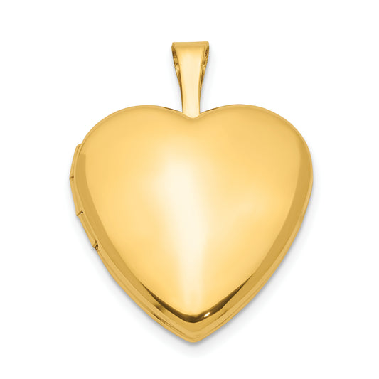 Gold Filled 14/20 1/20 Satin And Polished 2-Frame 15mm Heart Locket