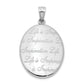 Sterling Silver Rhod-Plated Polished Life Is Inspiration Oval Open Locket