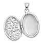 Sterling Silver Rhodium-Plated Diamond Accent Filigree Oval 22mm Locket