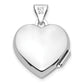 Sterling Silver Rhodium-Plated Diamond 18 Dangle 15mm Heart Locket