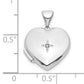 Sterling Silver Rhodium-Plated Diamond 18 Dangle 15mm Heart Locket