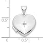 Sterling Silver Rhodium-Plated Diamond 21 Dangle 15mm Heart Locket