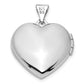 Sterling Silver Rhodium-Plated Diamond Rose Rhodium Hearts 18mm Locket