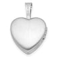 Sterling Silver Rhodium-Plated D/C Enameled Floral Cross 12mm Heart Locket