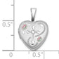 Sterling Silver Rhodium-Plated D/C Enameled Floral Cross 12mm Heart Locket