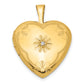 Gold Filled 14/20 1/20 With Diamond Flower Design 15mm Heart Locket