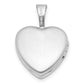 Sterling Silver Rhodium-Plated Polished Cross 12mm Heart Locket