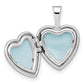 Sterling Silver Rhodium-Plated Polished Cross 12mm Heart Locket