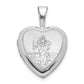 Sterling Silver Rhodium-Plated Satin St. Christopher 12mm Heart Locket