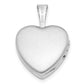 Sterling Silver Rhod-Plated Textured Paw Print 12mm Heart Locket