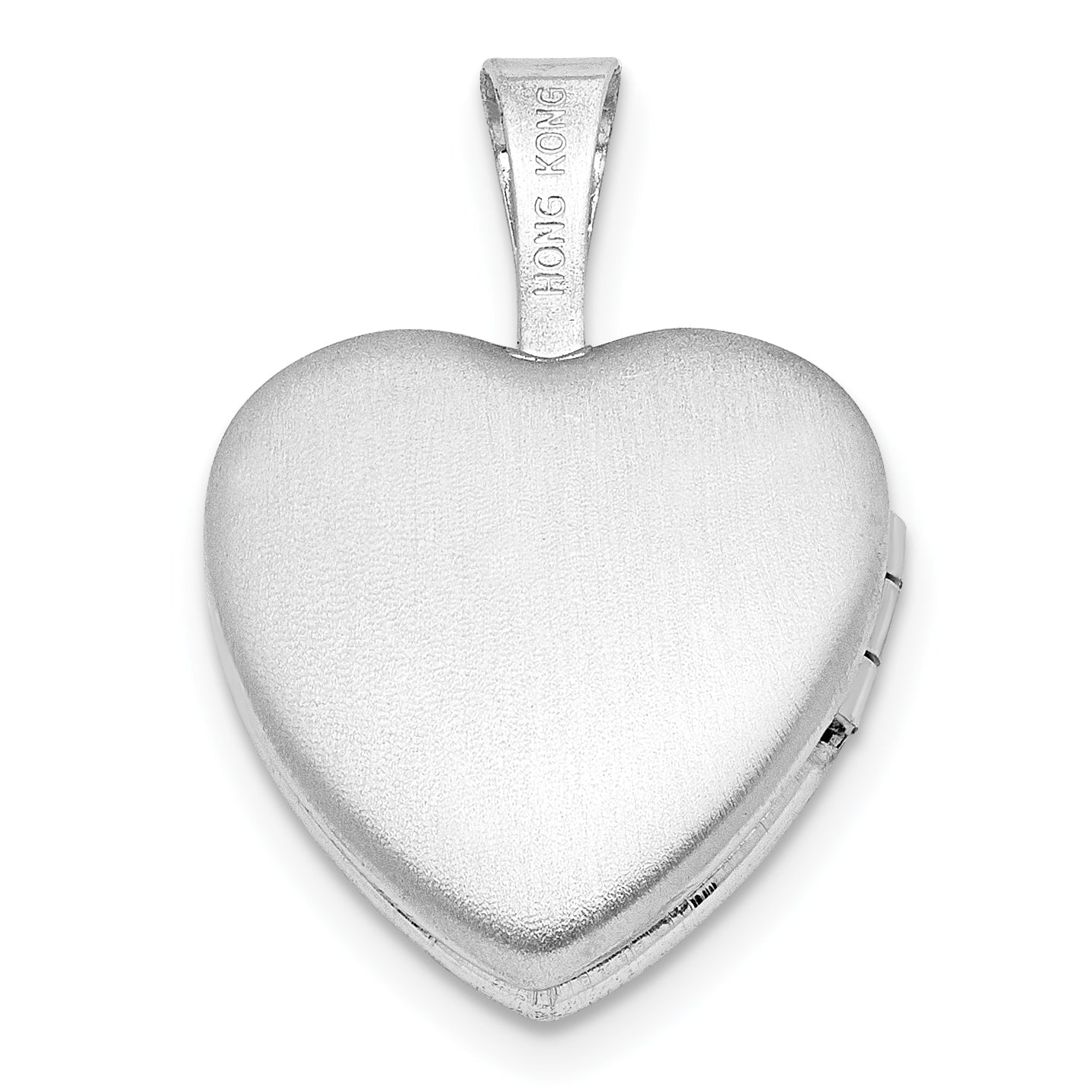 Sterling Silver Rhod-Plated Textured Paw Print 12mm Heart Locket