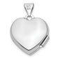 Sterling Silver Rhodium-Plated Double Hearts 15mm Heart Locket