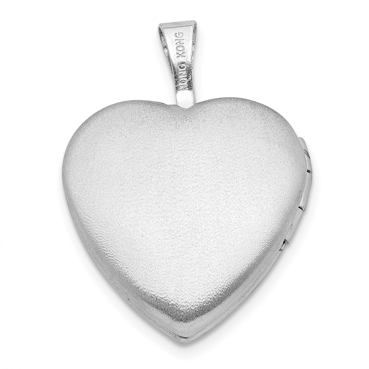 Sterling Silver Rhodium-Plated Satin Forever In My Heart 16mm Locket