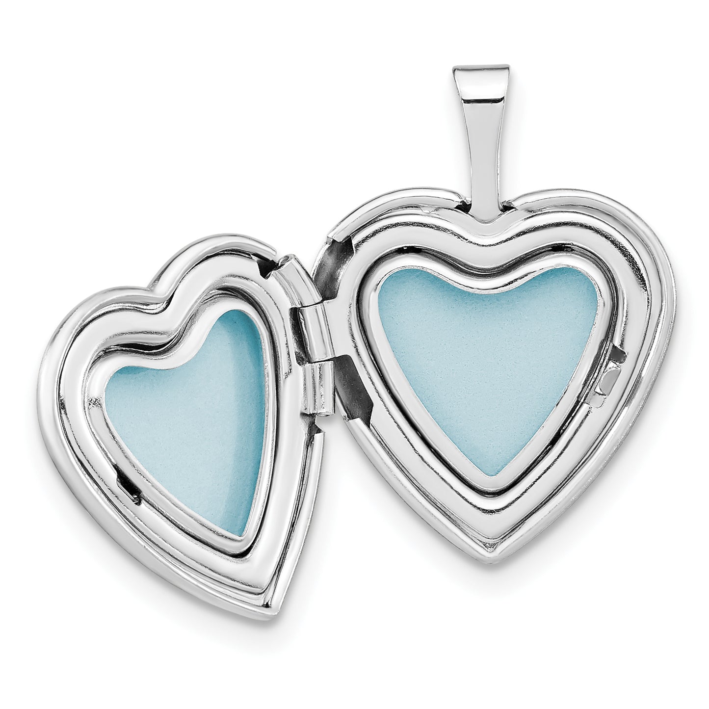 Sterling Silver Rhodium-Plated Satin Forever In My Heart 16mm Locket