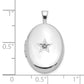 Sterling Silver Rhodium-Plated Diamond Star 19X15mm Oval Locket