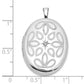 Sterling Silver Rhodium-Plated Diamond Leaves 26X20mm Oval Locket