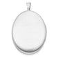 Sterling Silver Rh-Plated Satin Enamel Shamrock Border 26X20mm Oval Locket