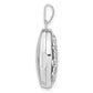 Sterling Silver Rhodium-Plated Floral 17mm Oval Locket