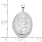 Sterling Silver Rhodium-Plated Polished Scroll Design 19X15mm Oval Locket