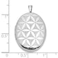 Sterling Silver Rhodium-Plated Quilt Design 26X20mm Oval Locket