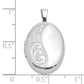 Sterling Silver Rhodium-Plated Side Scroll Design 19X15mm Oval Locket