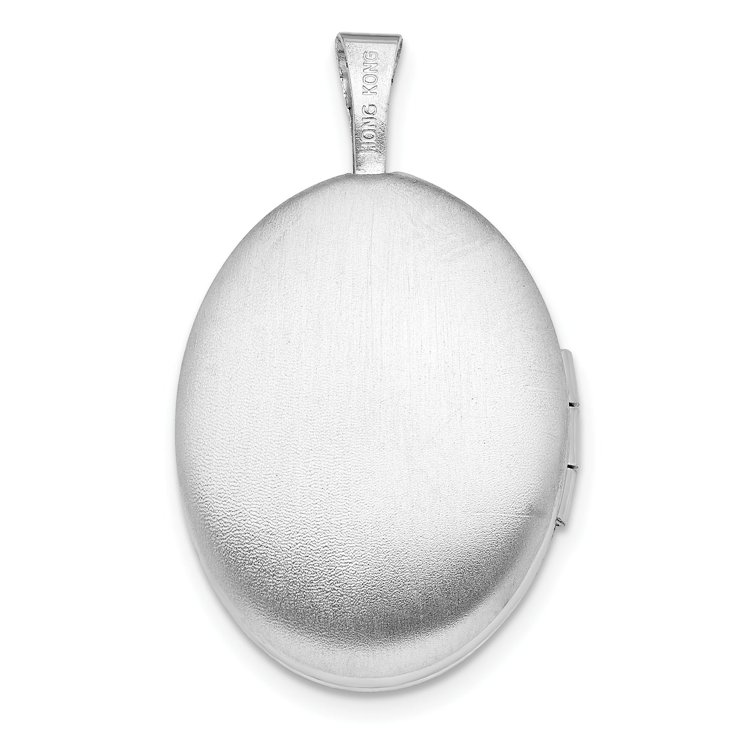 Sterling Silver Rhodium-Plated Scroll Design 19X15mm Oval Locket