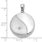 Sterling Silver Rhodium-Plated Diamond 20mm Round Locket